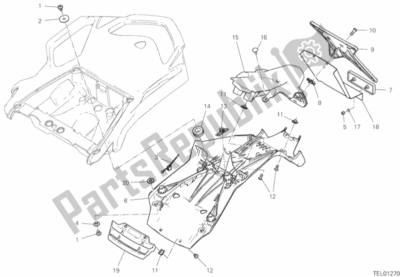 Tutte le parti per il 27a - Portatarga del Ducati Multistrada 950 S SW Thailand 2020
